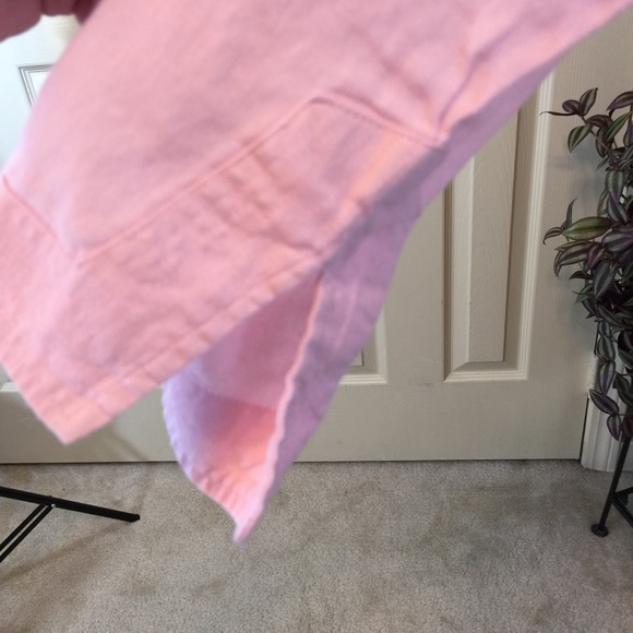 Carlie’s Court Pink Linen Shirt CollarTunic Size L - Picture 4 of 6